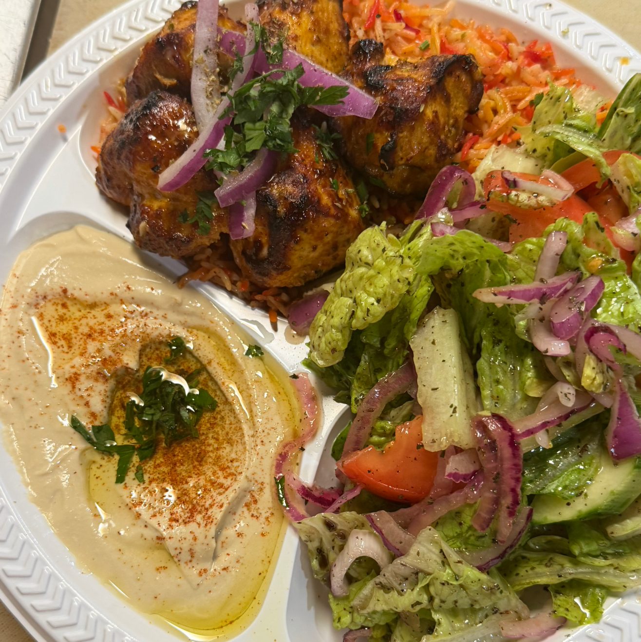 Chicken Kebab Entree.