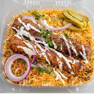 Koufta Kebab Over Rice
