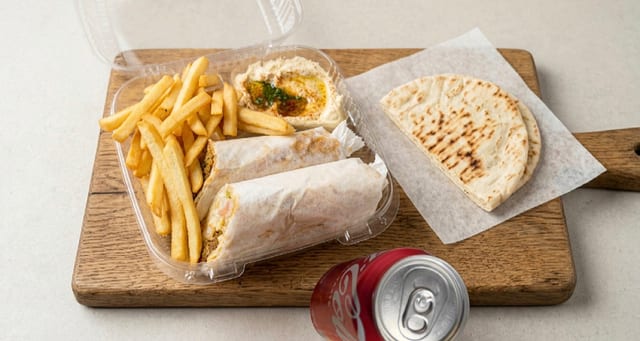 Falafel Vegan Wrap Combo.